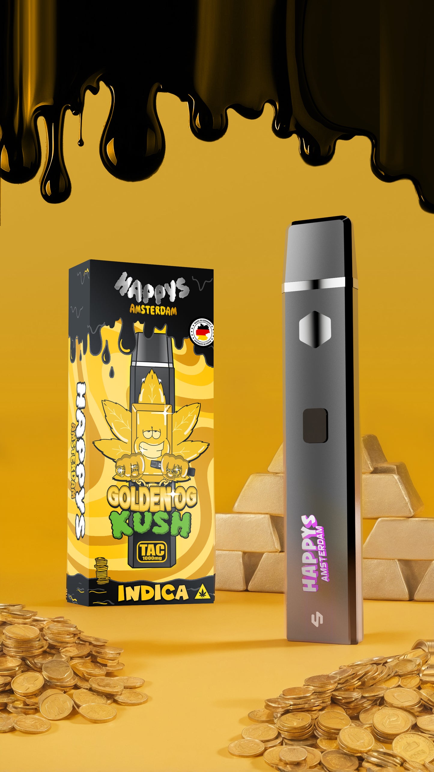 Happys Amsterdam TAC Vape Golden OG Kush